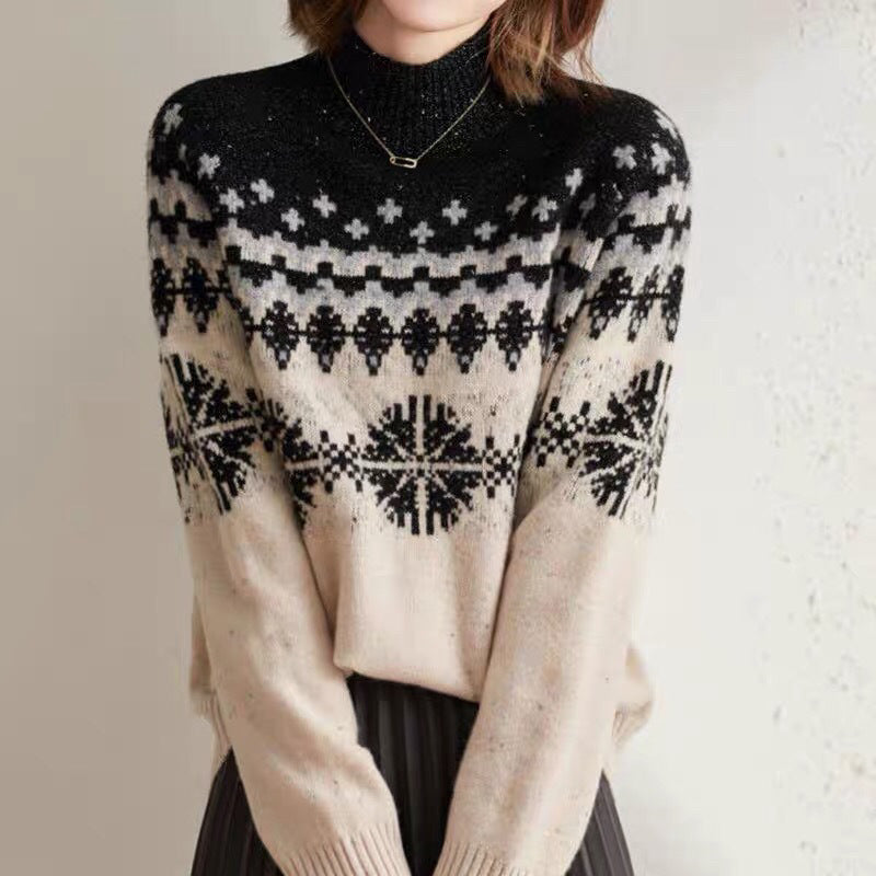 Winter Spring New Half Turtleneck Loose Sweater