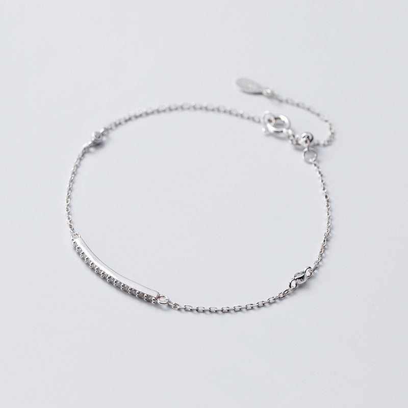 Silver Elegant Curved Gang Drill bracelet